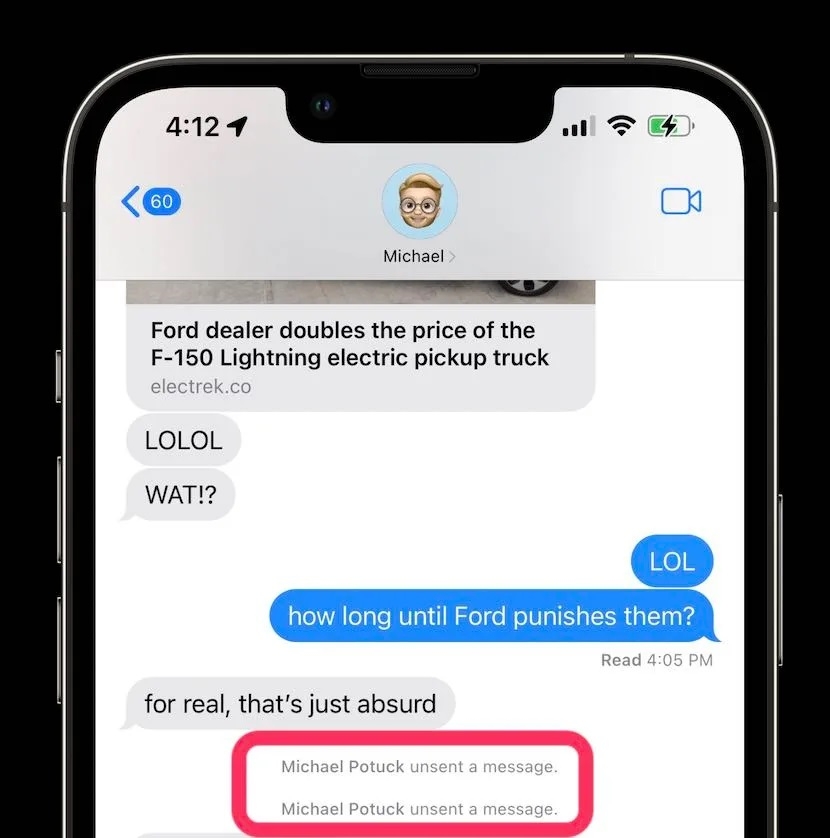Lo ngại lạm dụng trước tính năng chỉnh sửa và xóa iMessage của Apple trên iOS 16