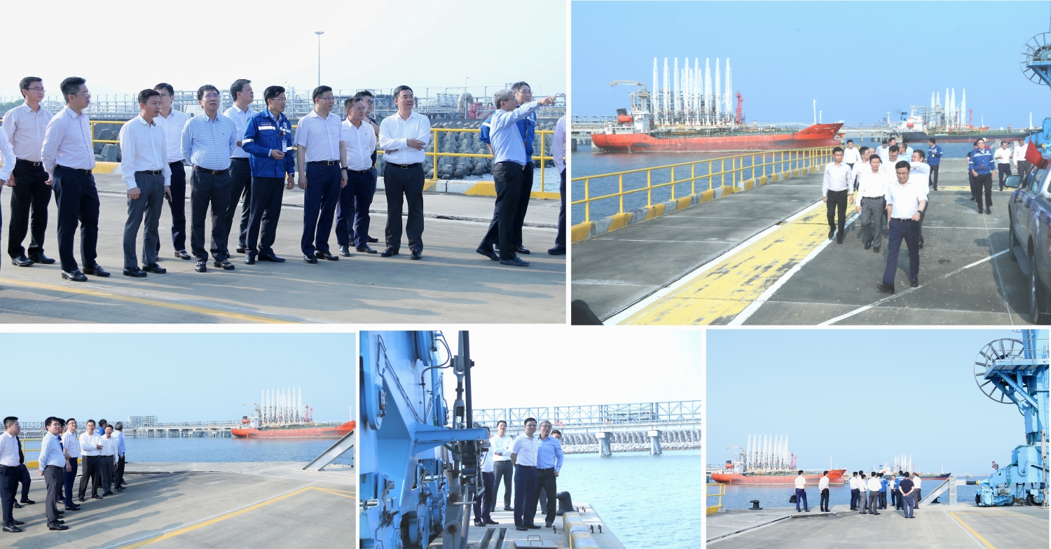Tổng Giám đốc Petrovietnam Lê Mạnh Hùng kiểm tra tình hình hoạt động của Nhà máy Lọc hóa dầu Nghi Sơn