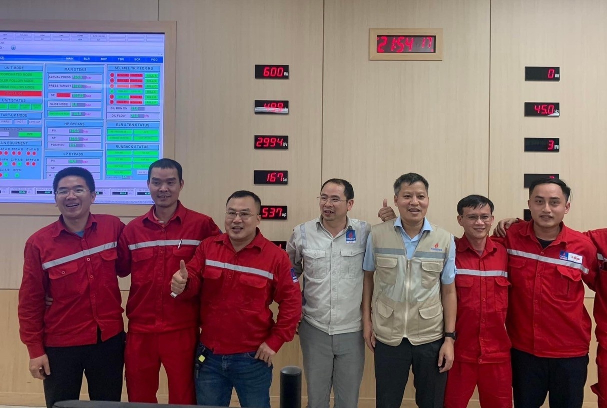 Tổ máy số 1 NMNĐ Thái Bình 2 nâng công suất ở mức tải 602 MW thành công để chạy thử vượt công suất phát tối đa theo thiết kế trong hợp đồng EPC