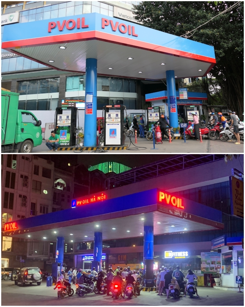 Khách hàng đến mua xăng tại cửa hàng PVOIL Thái Thịnh và PVOIL Nghĩa Tân sẽ không phải xếp hàng chờ đợi quá lâu nữa. PVOIL đã chỉ đạo tới tất cả đơn vị thành viên bán lẻ xăng dầu trên địa bàn tăng cường tối đa bán hàng thông qua hệ thống cây xăng để phục vụ nhu cầu gia tăng đột biến của khách hàng trong giai đoạn hiện nay. Nhằm khắc phục giai đoạn khó khăn chung của thị trường, PVOIL cam kết sẽ đảm bảo nguồn hàng và duy trì hoạt động ổn định của các cửa hàng bán lẻ trên địa bàn TP. Hà Nội cũng như toàn hệ thống.
