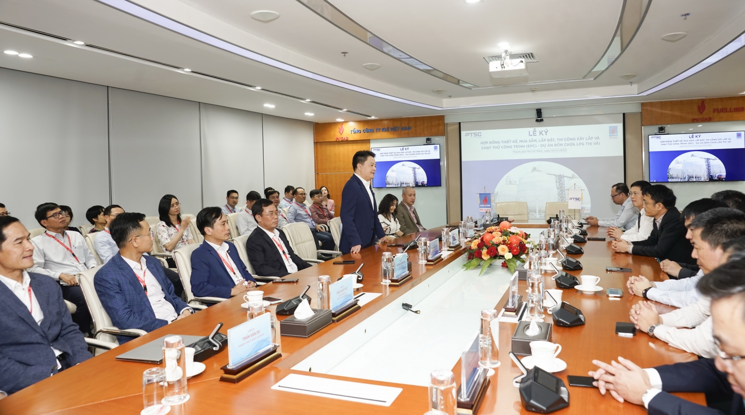 ông Hoàng Văn Quang – Tổng Giám đốc PV GAS phát biểu tại Lễ ký Hợp đồng EPC Dự án Bồn chứa LPG Thị Vải