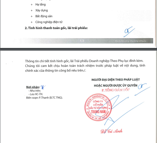Trung Nam Group lại chậm thanh toán liên tiếp hai lô trái phiếu Trung Nam Group lại chậm thanh toán liên tiếp hai lô trái phiếu