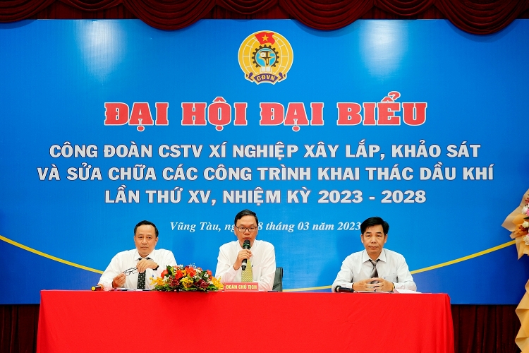 Công đoàn Xí nghiệp Xây lắp, Khảo sát và Sửa chữa các công trình khai thác dầu khí tổ chức thành công Đại hội đại biểu Công đoàn lần thứ XV Công đoàn Xí nghiệp Xây lắp, Khảo sát và Sửa chữa các công trình khai thác dầu khí Vietsovpetro tổ chức thành công Đại hội lần thứ XV