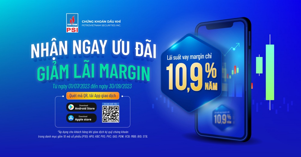 PSI triển khai chương trình “Nhận ngay ưu đãi – Giảm lãi Margin” cho khách hàng giao dịch chứng khoán