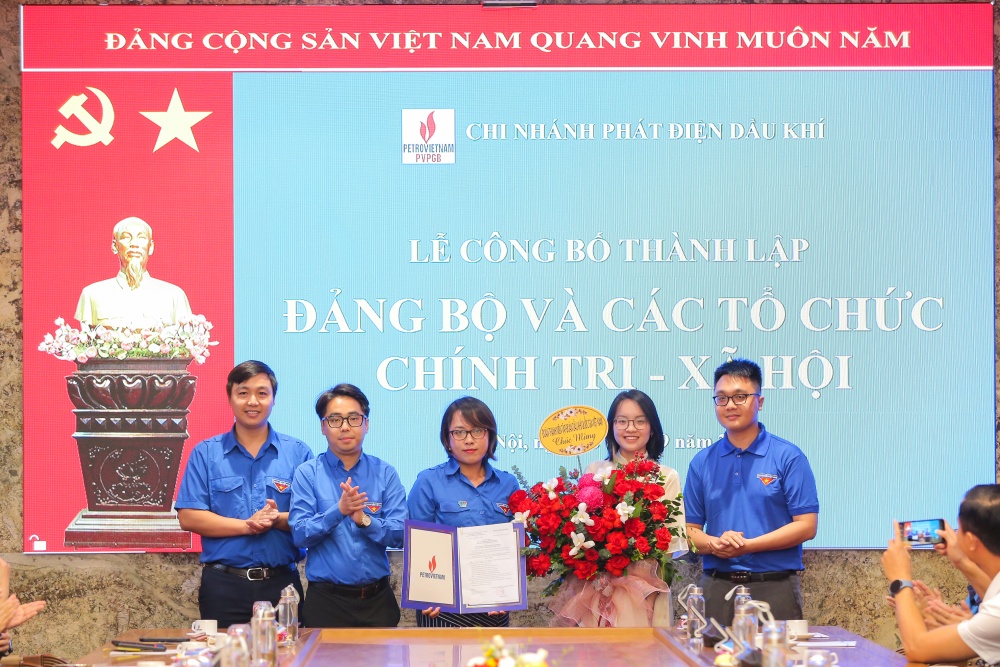 Công bố quyết định thành lập Đảng bộ, Công đoàn và Đoàn Thanh niên Chi nhánh Phát điện Dầu khí