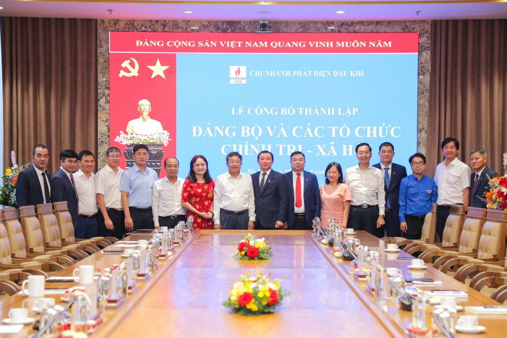 Công bố quyết định thành lập Đảng bộ, Công đoàn và Đoàn Thanh niên Chi nhánh Phát điện Dầu khí