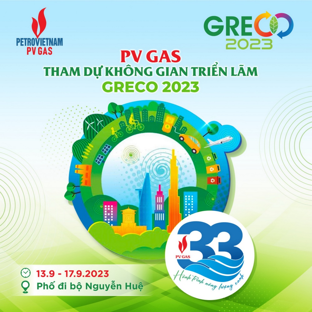Poster giới thiệu về Gian triển lãm của PV GAS với thông điệp “Giải pháp năng lượng cho tăng trưởng xanh”, chào mừng 33 năm thành lập và phát triển Poster giới thiệu về Gian triển lãm của PV GAS với thông điệp “Giải pháp năng lượng cho tăng trưởng xanh”, chào mừng 33 năm thành lập và phát triển