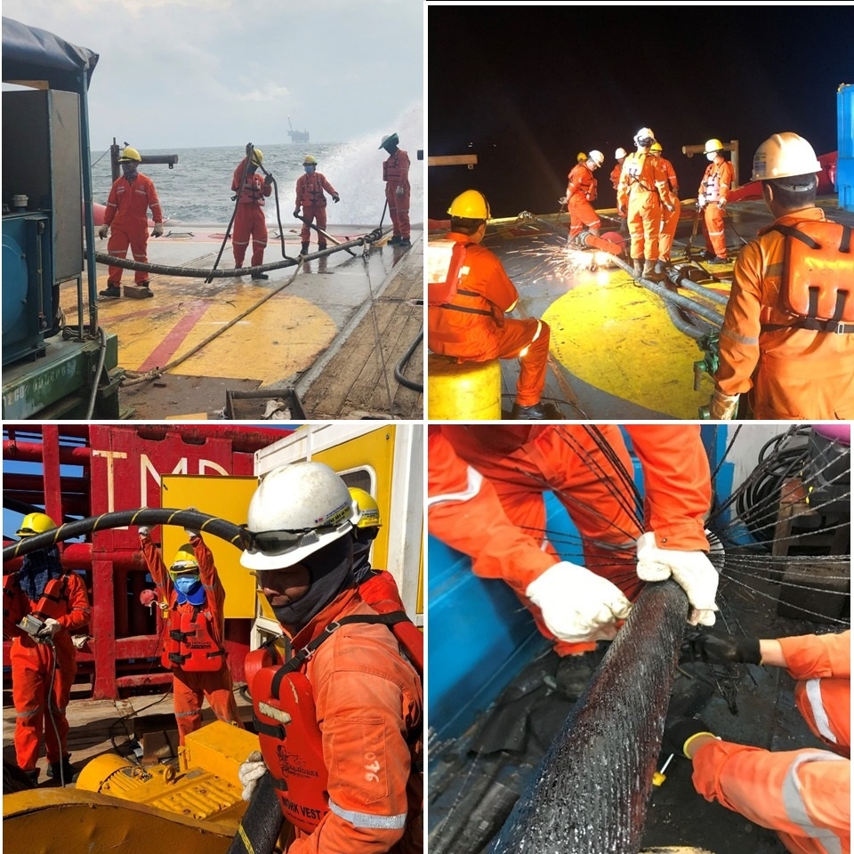 Xí nghiệp Cơ điện Vietsovpetro thực hiện thành công dịch vụ sửa chữa tuyến cáp điện ngầm STV CPP - SVNE