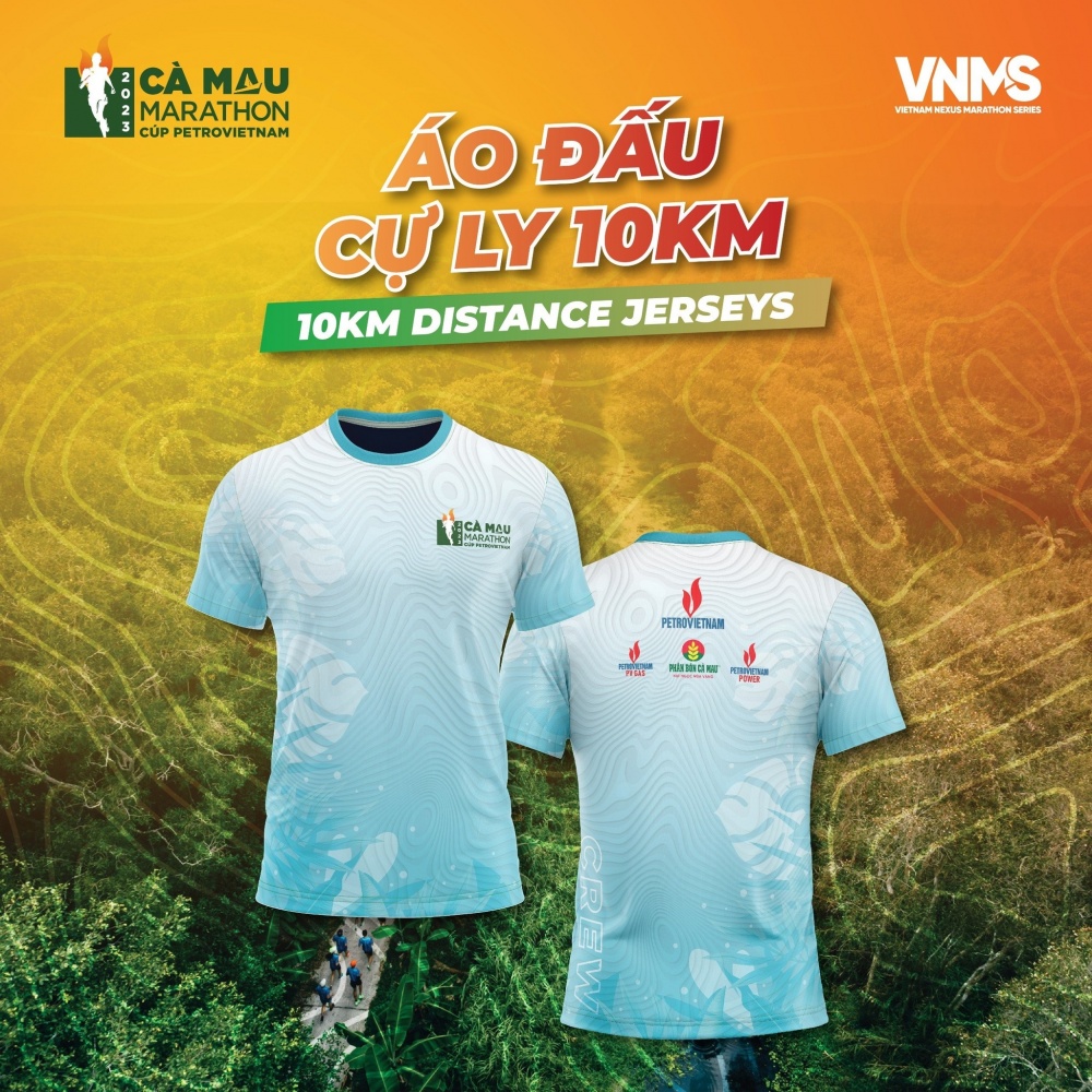 Mẫu áo đấu các cự ly của giải Marathon Cà Mau 2023 - Cúp Petrovietnam