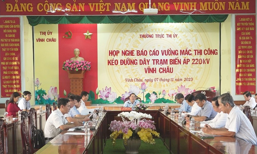 Gỡ vướng mắc mặt bằng Dự án Trạm biến áp 220kV Vĩnh Châu và đấu nối