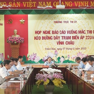 Gỡ vướng mắc mặt bằng Dự án Trạm biến áp 220kV Vĩnh Châu và đấu nối