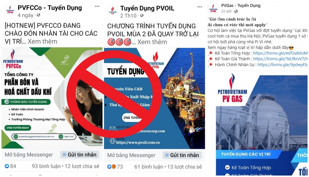 Cẩn trọng với tin tuyển dụng lừa đảo giả mạo thương hiệu dầu khí Cẩn trọng với tin tuyển dụng lừa đảo giả mạo thương hiệu dầu khí