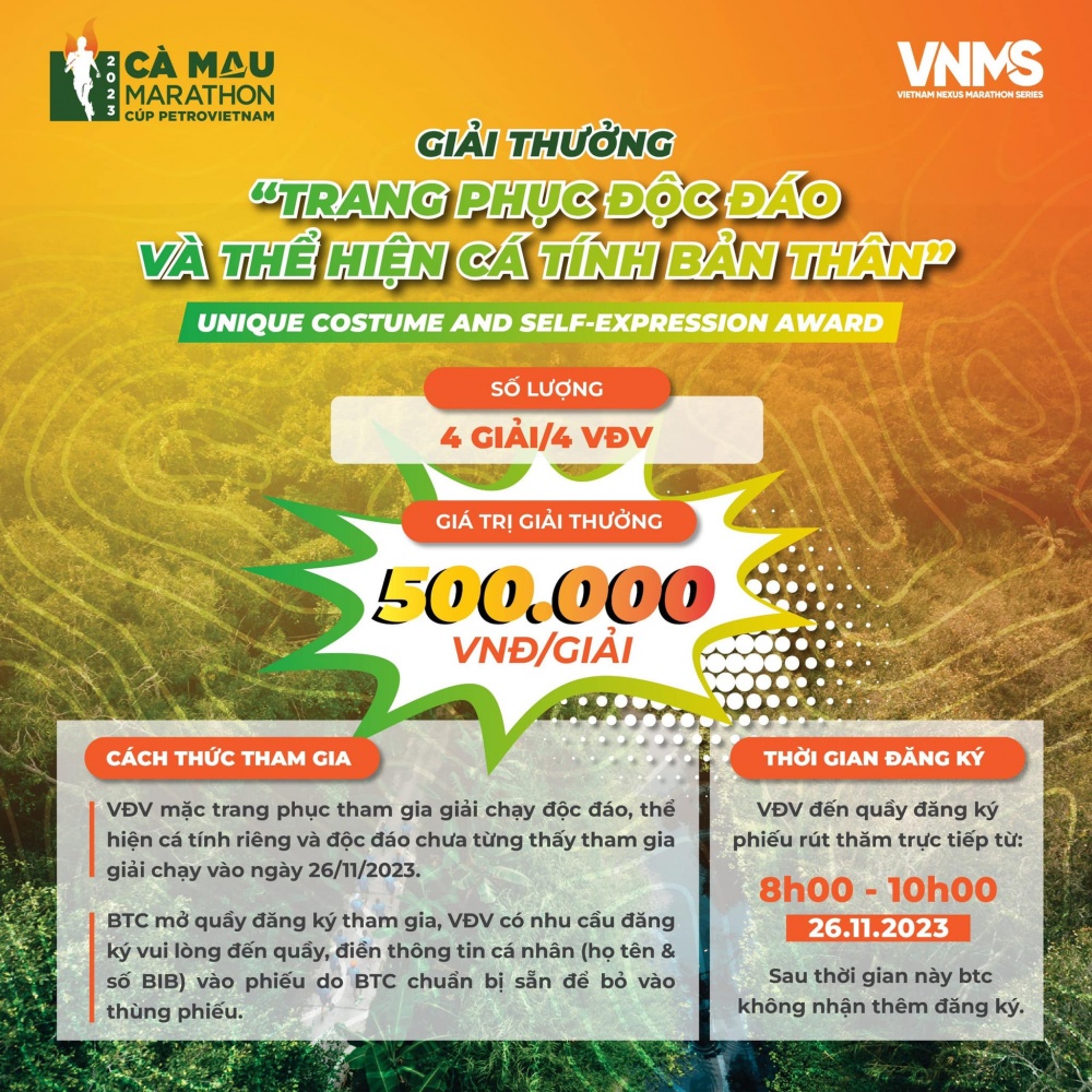 Thể lệ tham gia giải thưởng Cosplay của giải Marathon Cà Mau 2023 - Cúp Petrovietnam