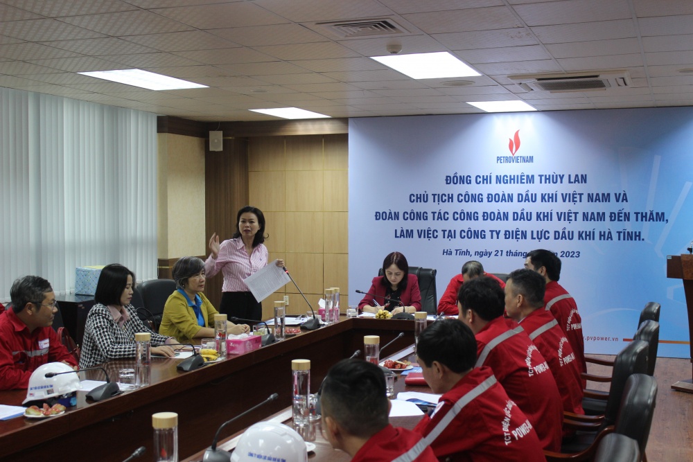 Công đoàn Dầu khí Việt Nam làm việc tại Nhà máy Nhiệt điện Vũng Áng 1