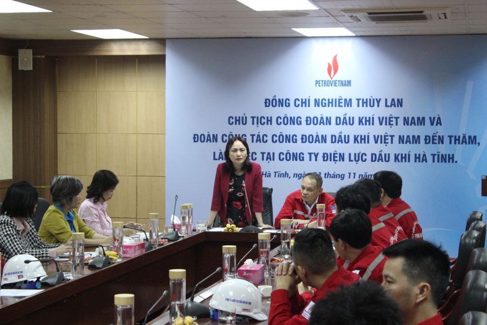Công đoàn Dầu khí Việt Nam làm việc tại Nhà máy Nhiệt điện Vũng Áng 1