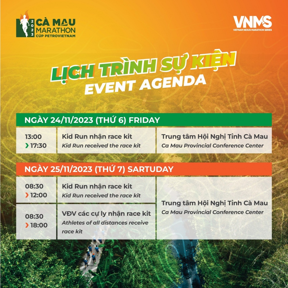 Lịch trình giải Marathon Cà Mau 2023 - Cúp Petrovietnam