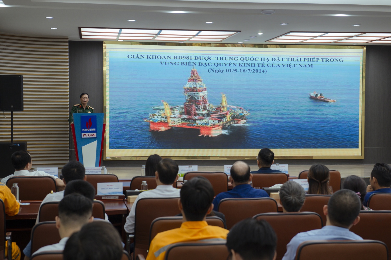 Thượng tướng, PGS.TS Võ Tiến Trung phát biểu tại Hội thảo. Thượng tướng, PGS.TS Võ Tiến Trung phát biểu tại Hội thảo.