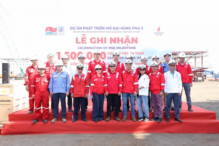 Dự án Phát triển mỏ Đại Hùng pha 3 ghi nhận 1,5 triệu giờ làm việc an toàn