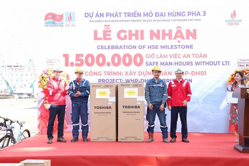 Dự án Phát triển mỏ Đại Hùng pha 3 ghi nhận 1,5 triệu giờ làm việc an toàn