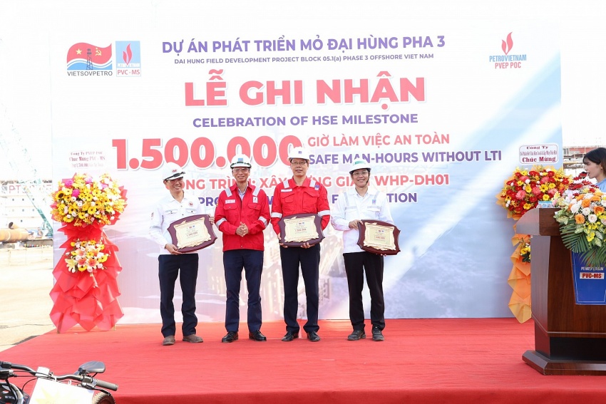 Dự án Phát triển mỏ Đại Hùng pha 3 ghi nhận 1,5 triệu giờ làm việc an toàn