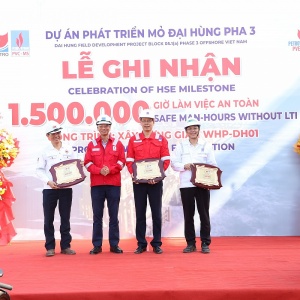 Dự án Phát triển mỏ Đại Hùng pha 3 ghi nhận 1,5 triệu giờ làm việc an toàn