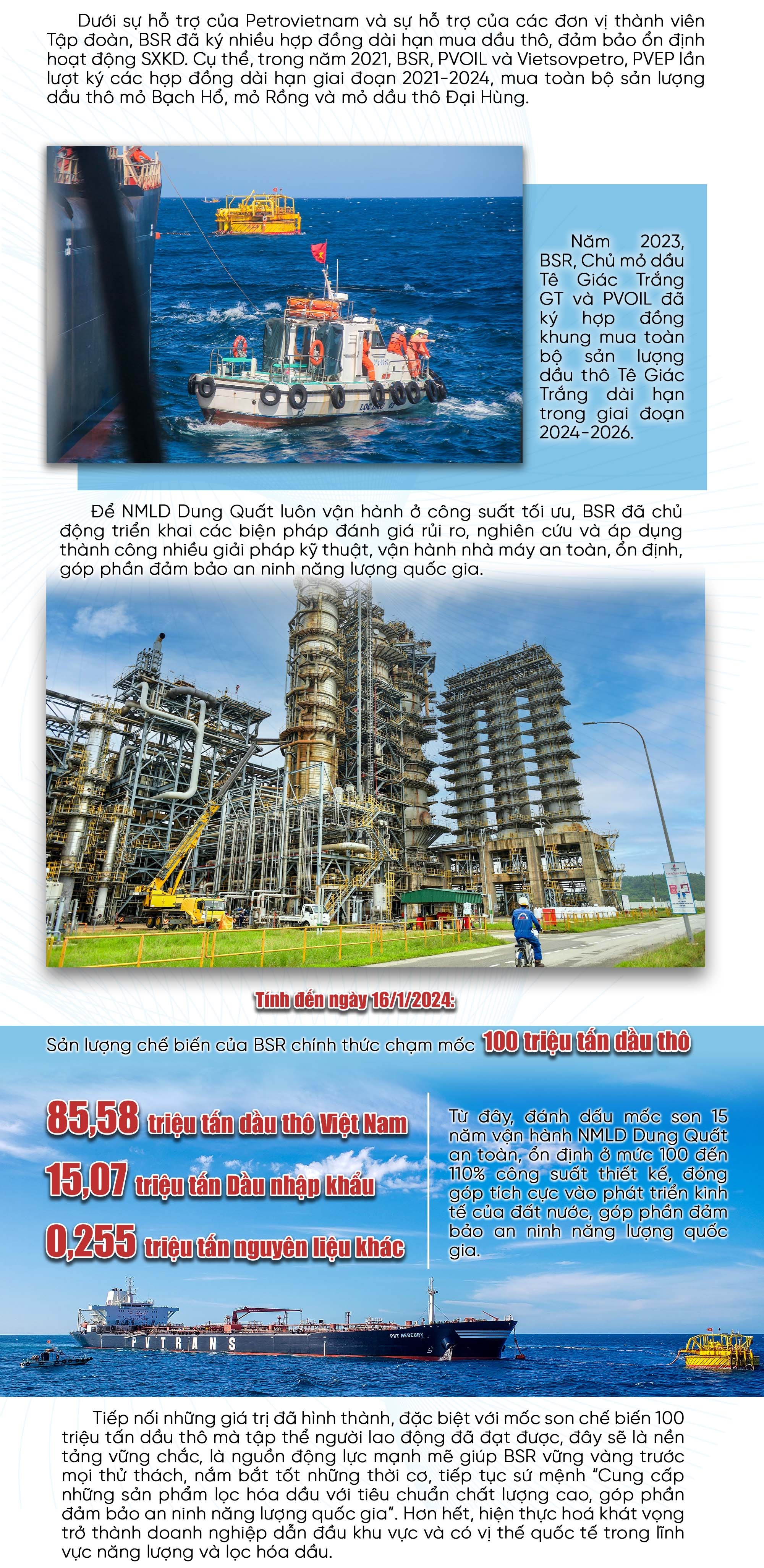 [E-magazine] BSR cùng hành trình cán mốc 100 triệu tấn dầu thô và nguyên liệu