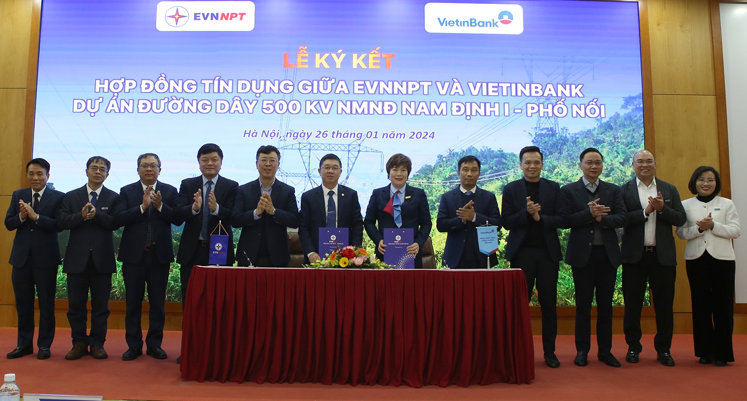 EVNNPT ký hợp đồng tín dụng hơn 15.600 tỷ đồng triển khai các Dự án đường dây 500kV mạch 3