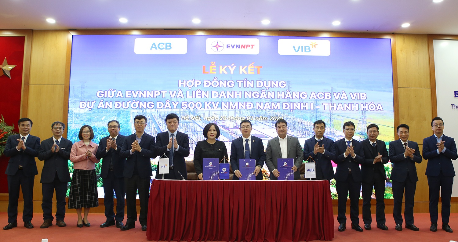 EVNNPT ký hợp đồng tín dụng hơn 15.600 tỷ đồng triển khai các Dự án đường dây 500kV mạch 3