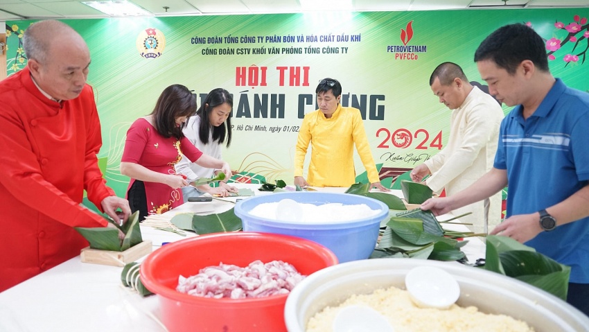 Công đoàn PVFCCo tổ chức Hội thi “Gói bánh chưng” Xuân Giáp Thìn 2024