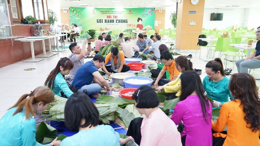 Công đoàn PVFCCo tổ chức Hội thi “Gói bánh chưng” Xuân Giáp Thìn 2024