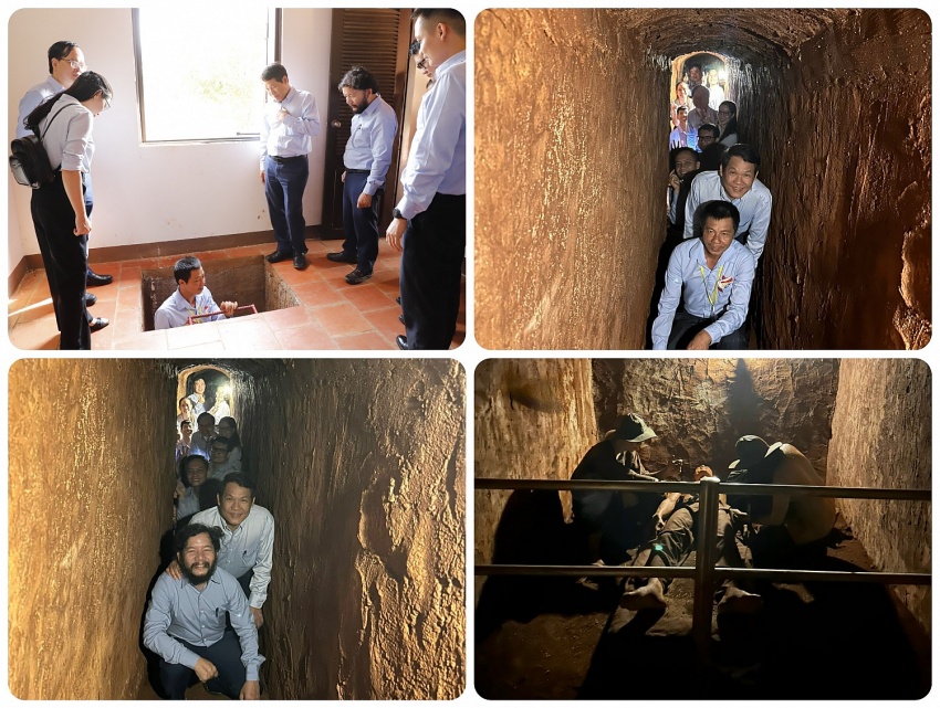 Đảng ủy PVU tổ chức giáo dục truyền thống lịch sử tại Địa đạo Long Phước, Bà Rịa - Vũng Tàu