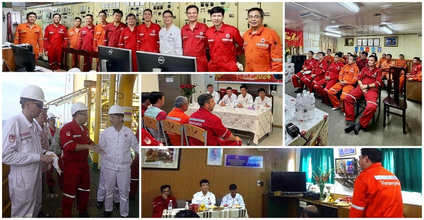 Ban lãnh đạo Xí nghiệp Khai thác Dầu khí chúc Tết người lao động trên các công trình biển Ban lãnh đạo Xí nghiệp Khai thác Dầu khí chúc Tết người lao động trên các công trình biển