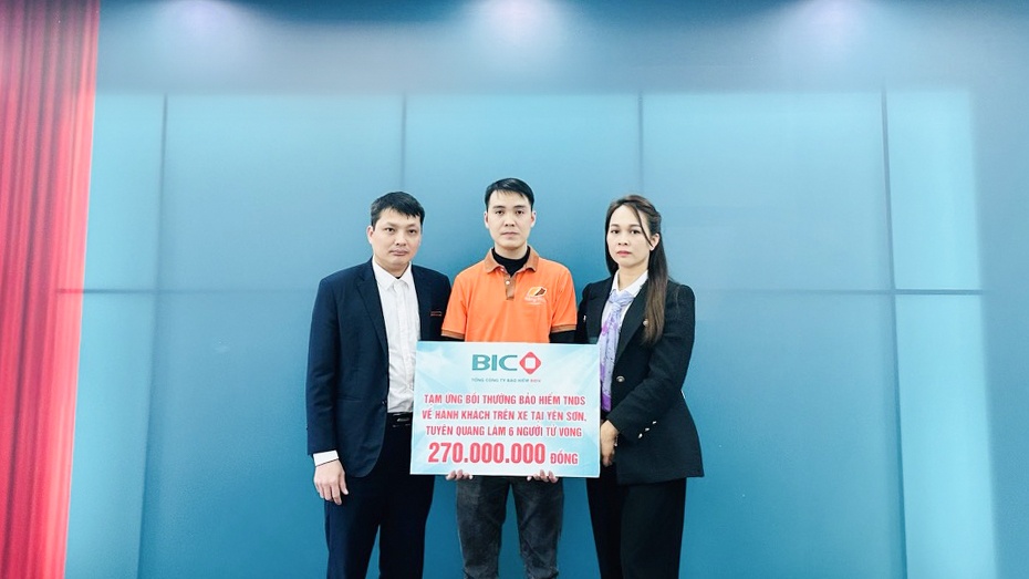 BIC tạm ứng 270 triệu đồng bồi thường bảo hiểm TNDS  cho vụ tai nạn tại Yên Sơn, Tuyên Quang
