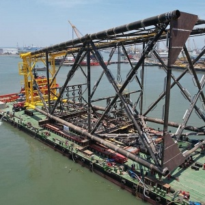Hạ thủy thành công chân đế KTN - dự án phát triển mỏ Kình Ngư Trắng - Kình Ngư Trắng Nam