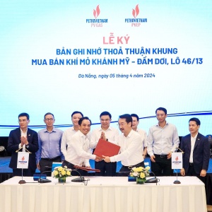 PV GAS và PVEP ký kết Bản ghi nhớ về việc mua bán khí mỏ Khánh Mỹ - Đầm Dơi, Lô 46/13
