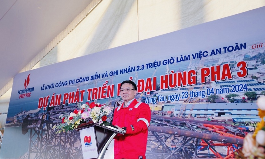 Khởi công thi công biển và ghi nhận 2,3 triệu giờ an toàn Dự án phát triển mỏ Đại Hùng pha 3 Khởi công thi công biển và ghi nhận 2,3 triệu giờ an toàn Dự án phát triển mỏ Đại Hùng pha 3