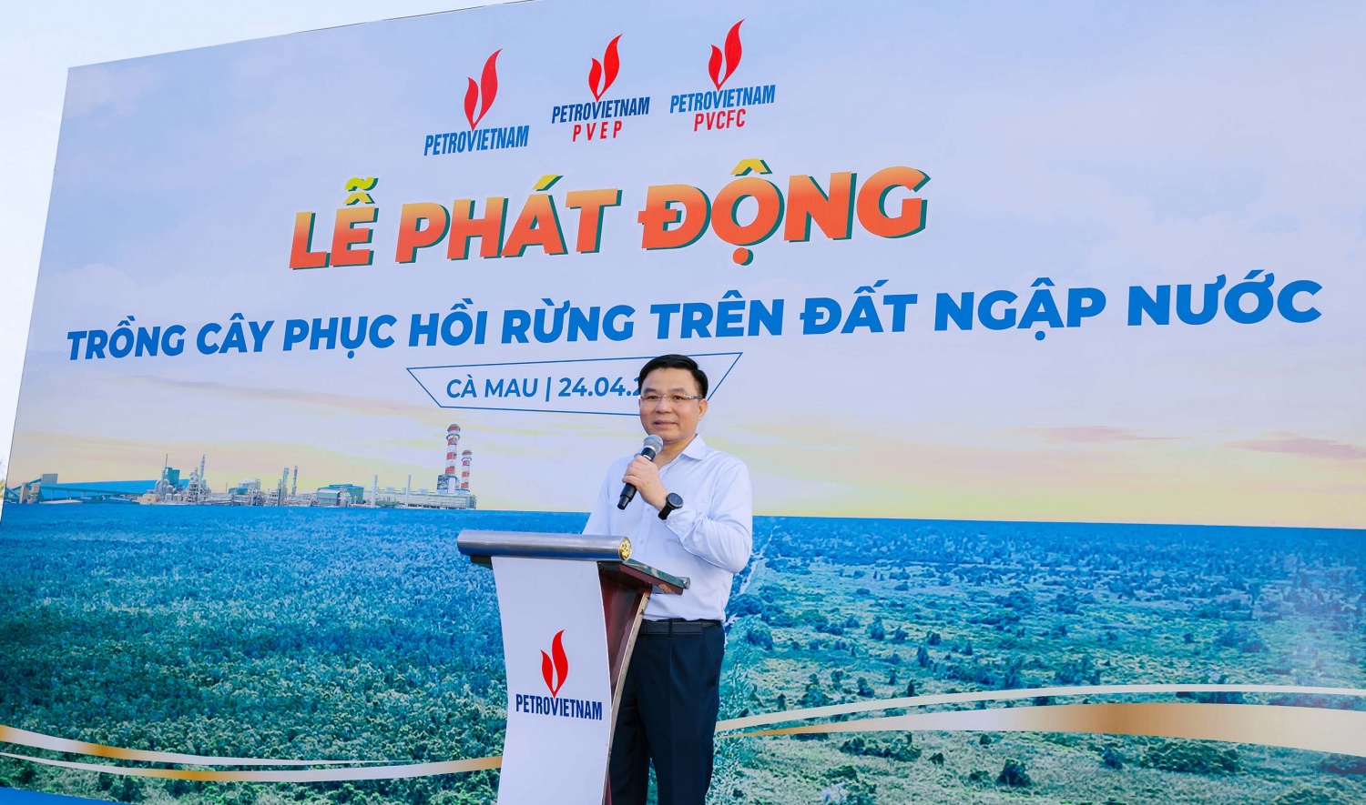 Chủ tịch HĐTV Petrovietnam phát biểu phát động trồng cây