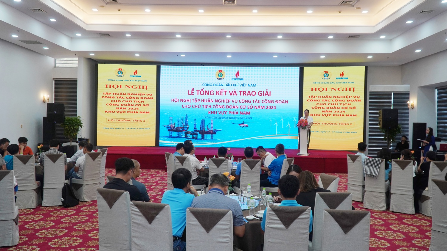 CĐ DKVN tổng kết Hội nghị tập huấn nghiệp vụ cho chủ tịch công đoàn cơ sở năm 2024 khu vực phía Nam
