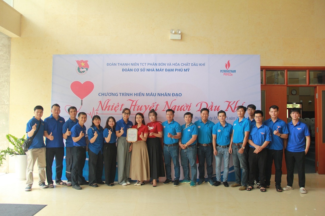 Đoàn Thanh niên Nhà máy Đạm Phú Mỹ tổ chức hiến máu nhân đạo