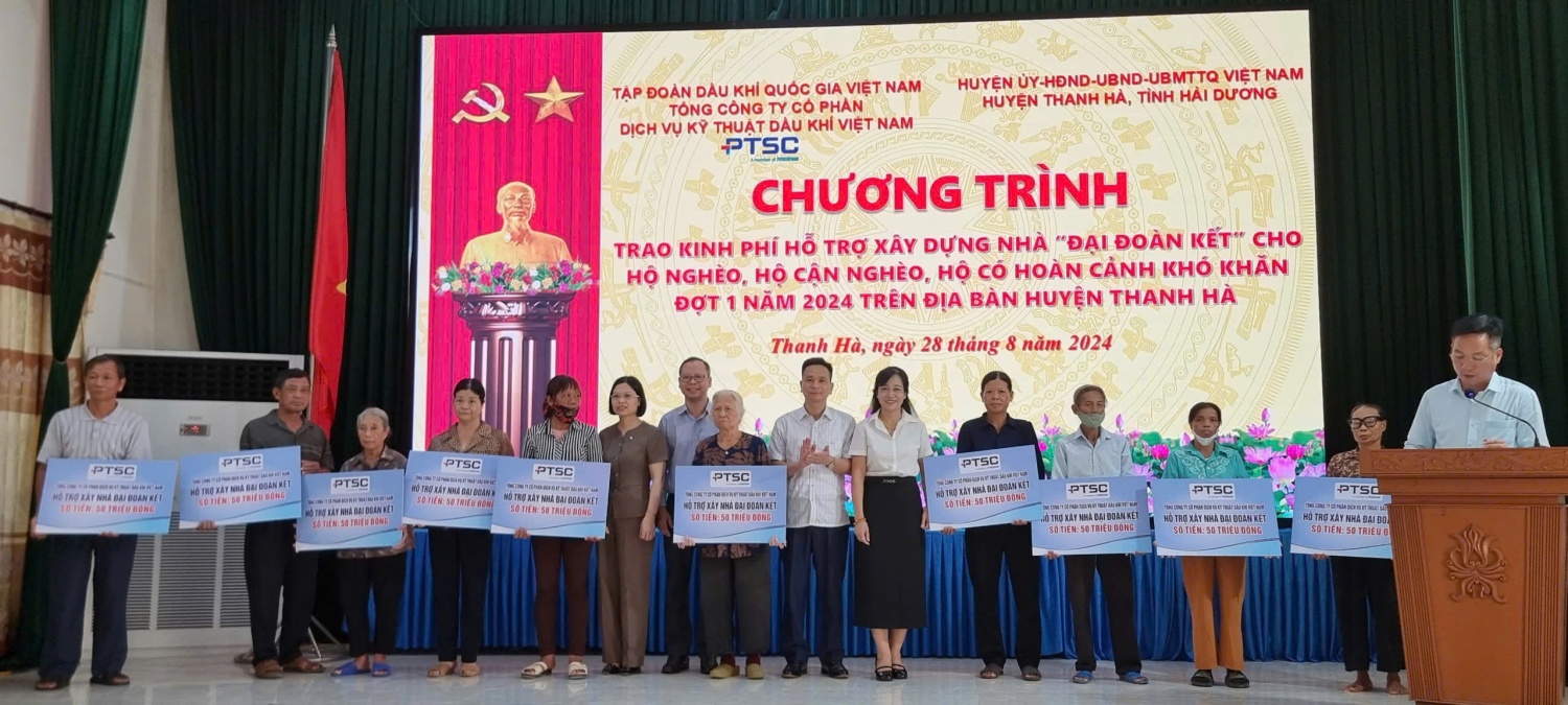 PTSC trao kinh phí hỗ trợ xây dựng nhà “Đại đoàn kết” tại tỉnh Hải Dương PTSC trao kinh phí hỗ trợ xây dựng nhà “Đại đoàn kết” tại tỉnh Hải Dương