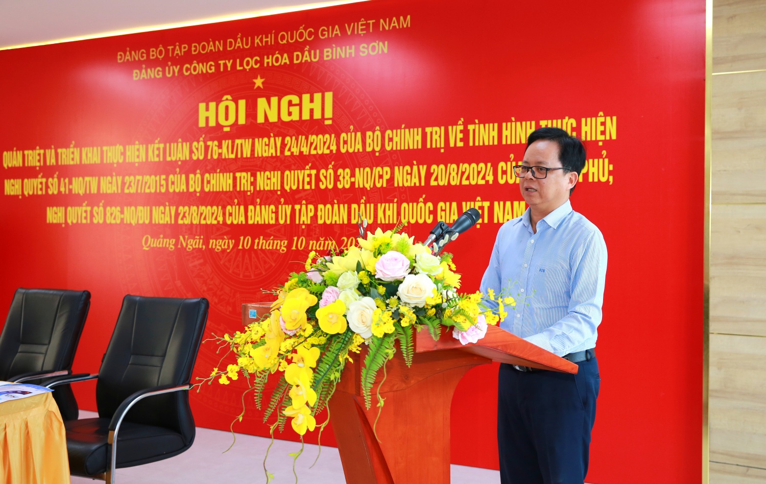 Đồng chí Nguyễn Văn Hội – Bí thư Đảng uỷ, Chủ tịch HĐQT BSR phát biểu khai mạc Hội nghị.