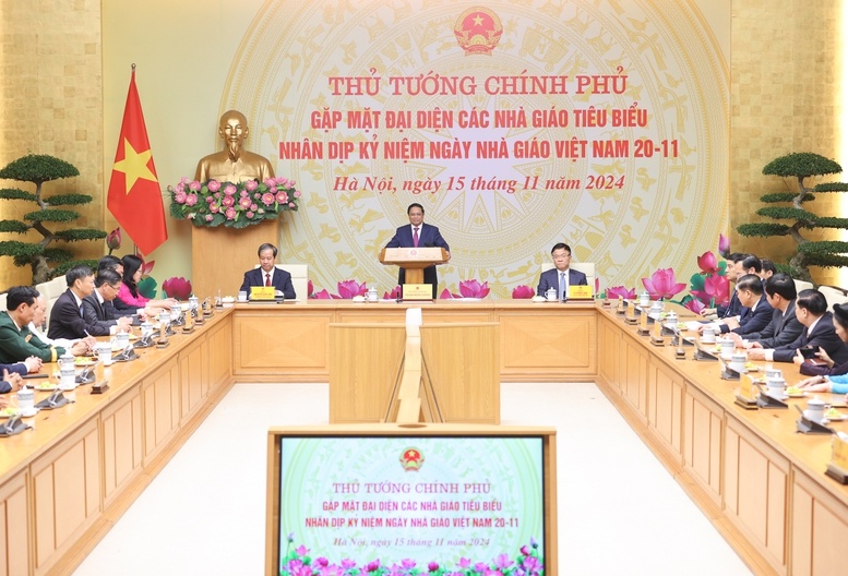 Thủ tướng gặp mặt đại diện các nhà giáo tiêu biểu năm 2024