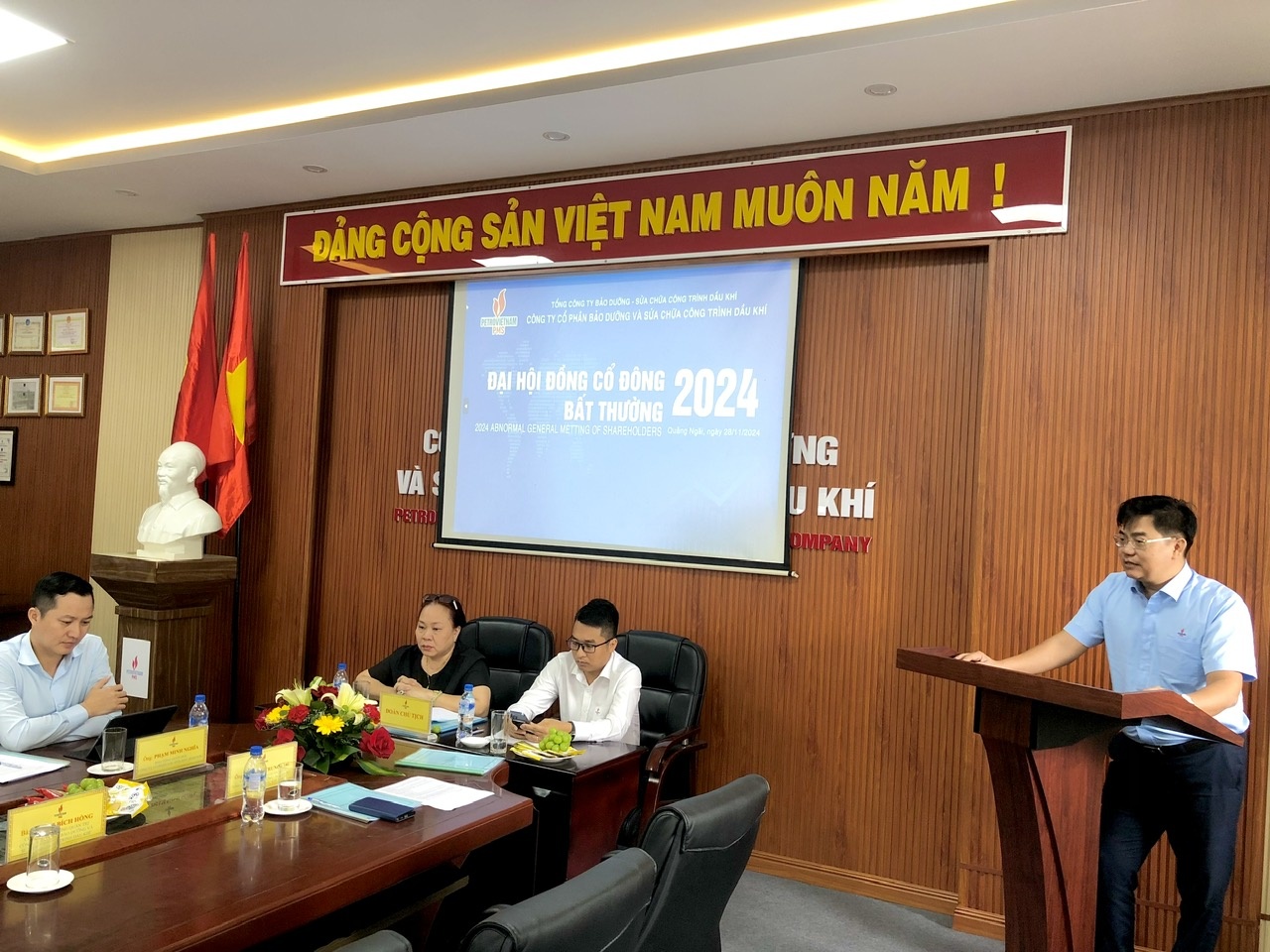 Ông Nguyễn Trung trí – Chủ tịch HĐQT PVMR phát biểu tại Đại hội
