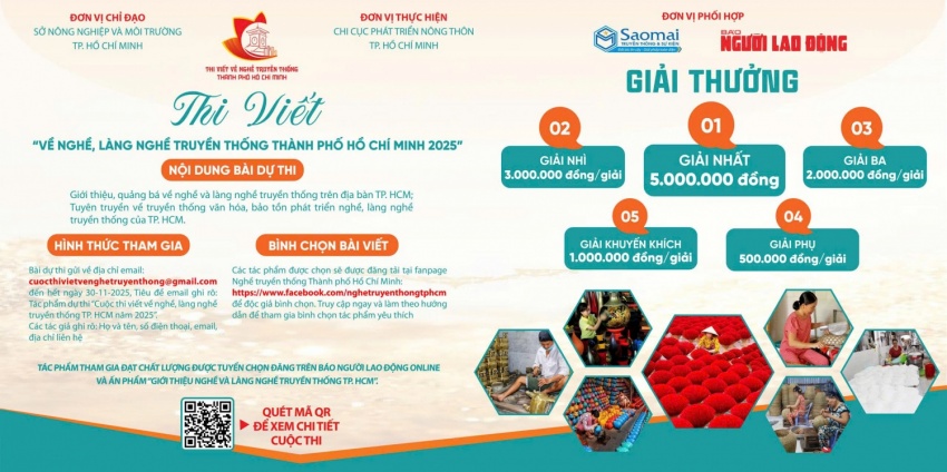 TP.HCM phát động Cuộc thi viết về Nghề, Làng nghề truyền thống 2025: Tôn vinh giá trị văn hóa, thúc đẩy kinh tế nông thôn TP HCM phát động Cuộc thi viết về Nghề, Làng nghề truyền thống 2025