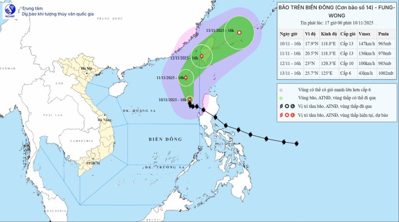 Bão số 14 di chuyển chậm, triều cường ở mức cao