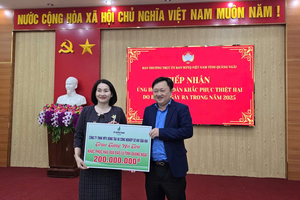 Người lao động PVSM ủng hộ 200 triệu đồng hỗ trợ khắc phục hậu quả lũ lụt tại Quảng Ngãi Người lao động PVSM ủng hộ 200 triệu đồng hỗ trợ khắc phục hậu quả lũ lụt tại Quảng Ngãi