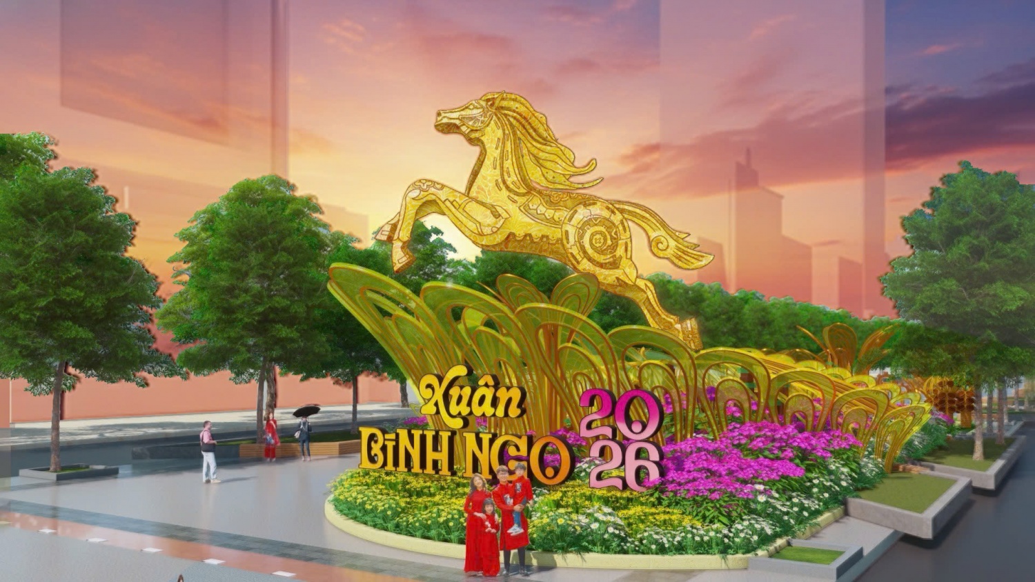 Đường hoa Nguyễn Huệ Tết Bính Ngọ xuất hiện với 2 phiên bản độc đáo