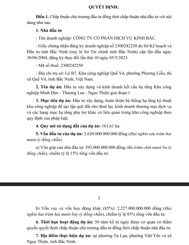 Bắc Ninh: Kinh Bắc chuyển đổi gần 100ha đất trồng lúa làm KCN 2.620 tỷ đồng Bắc Ninh: Kinh Bắc chuyển đổi gần 100ha đất trồng lúa làm KCN 2.620 tỷ đồng