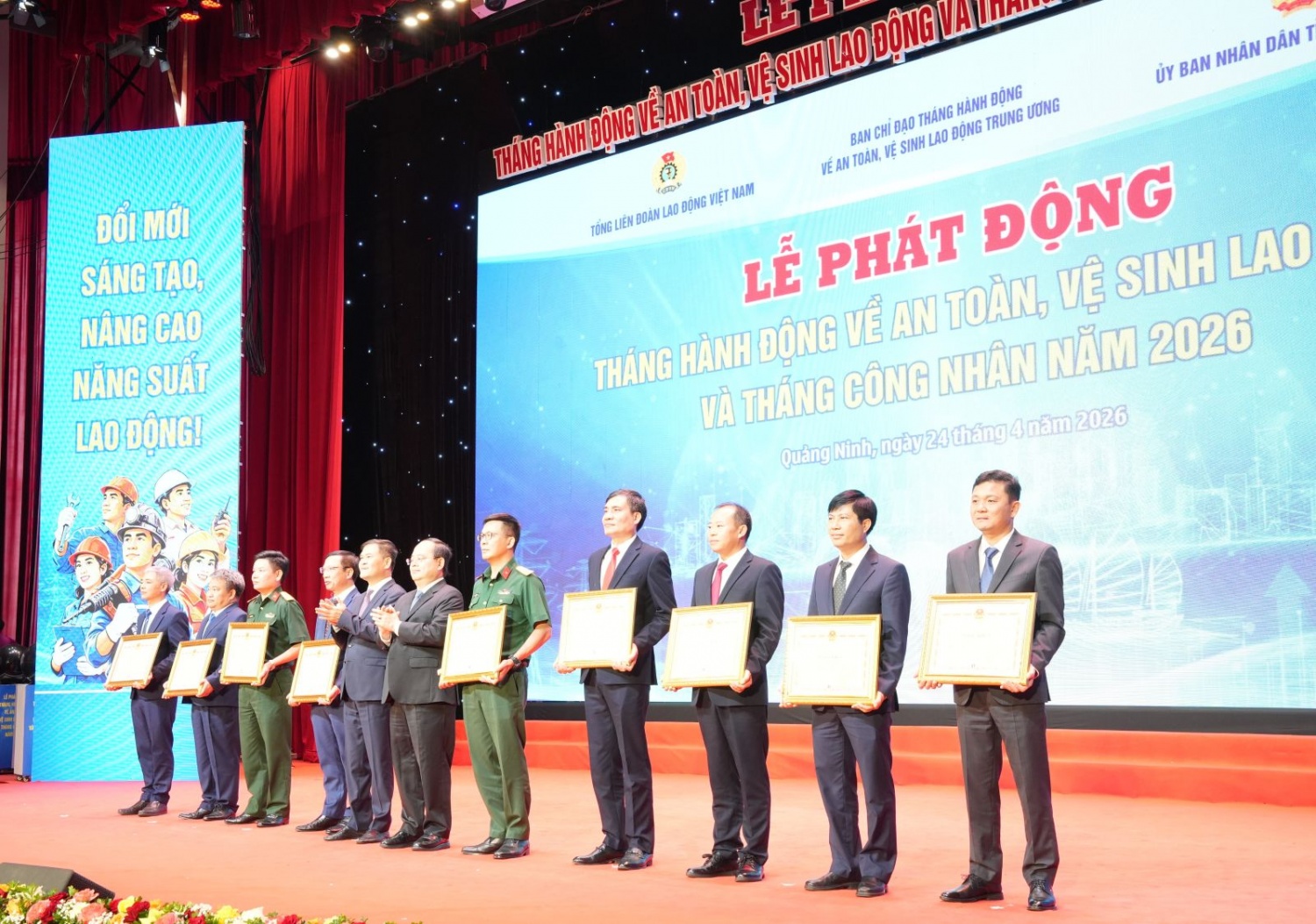 Tháng hành động về ATVSLĐ - Tháng Công nhân năm 2026 lại được phát động từ vùng Mỏ Tháng ATVSLĐ 2026