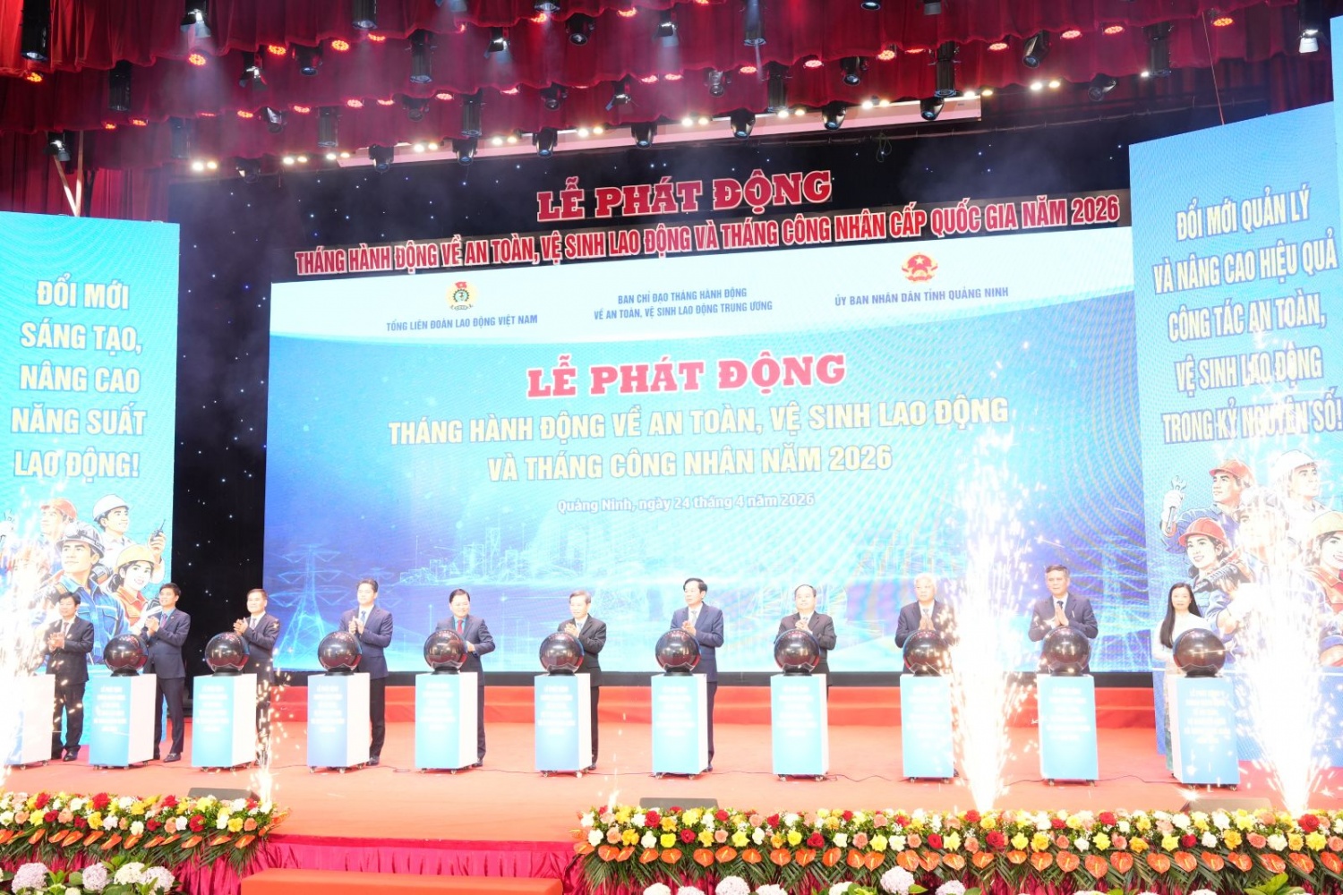 Tháng hành động về ATVSLĐ - Tháng Công nhân năm 2026 lại được phát động từ vùng Mỏ Tháng ATVSLĐ 2026